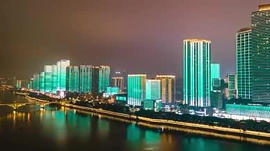 4K航拍延时长沙芙蓉区城市夜景视频的预览图